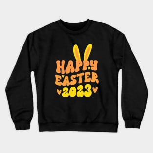 Happy Easter 2023 Bunny Ears Yellow Crewneck Sweatshirt